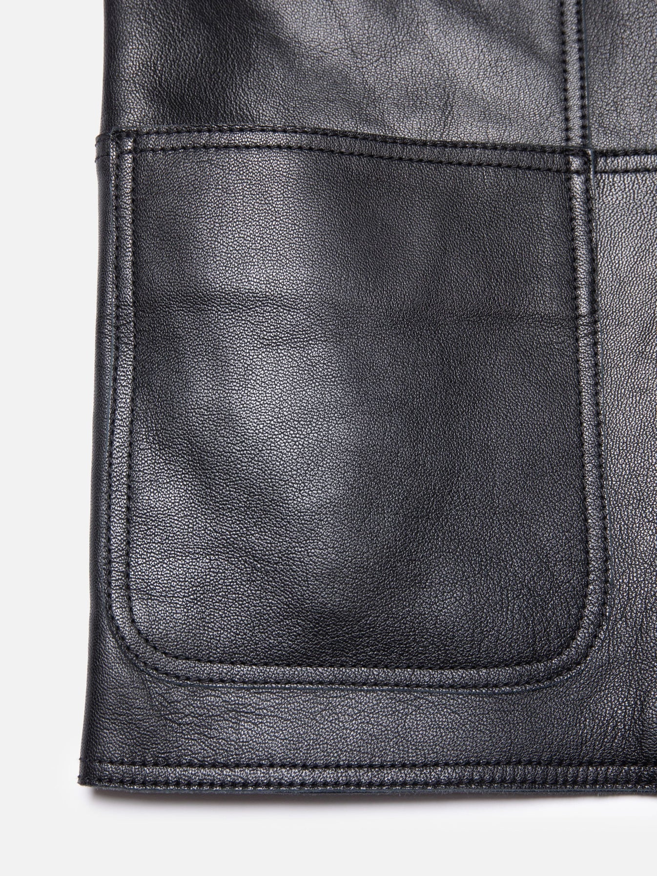 Saga leren blazer, zwart