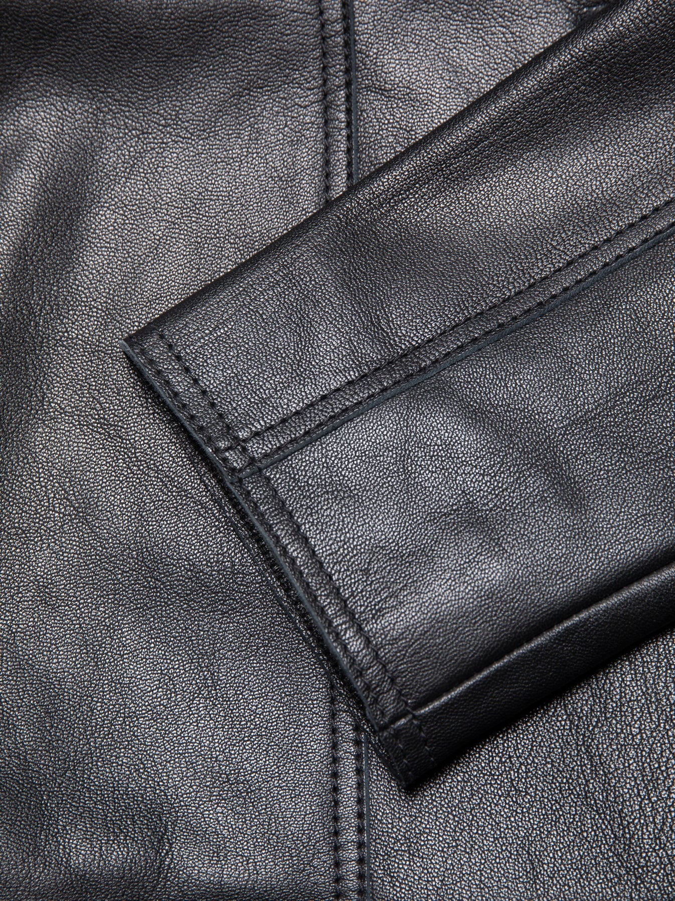 Saga leren blazer, zwart